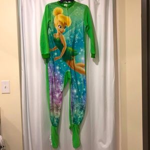 Tinkerbell Zip Up “onesie” Kids Large- (10/12)